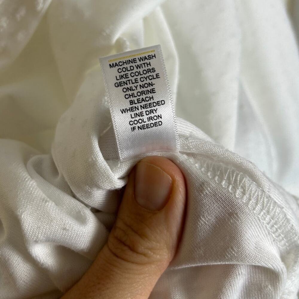 Cato Women's Size M White Swiss Dot Lace Trim Babydoll Tank #0484 - Picture 7 of 10